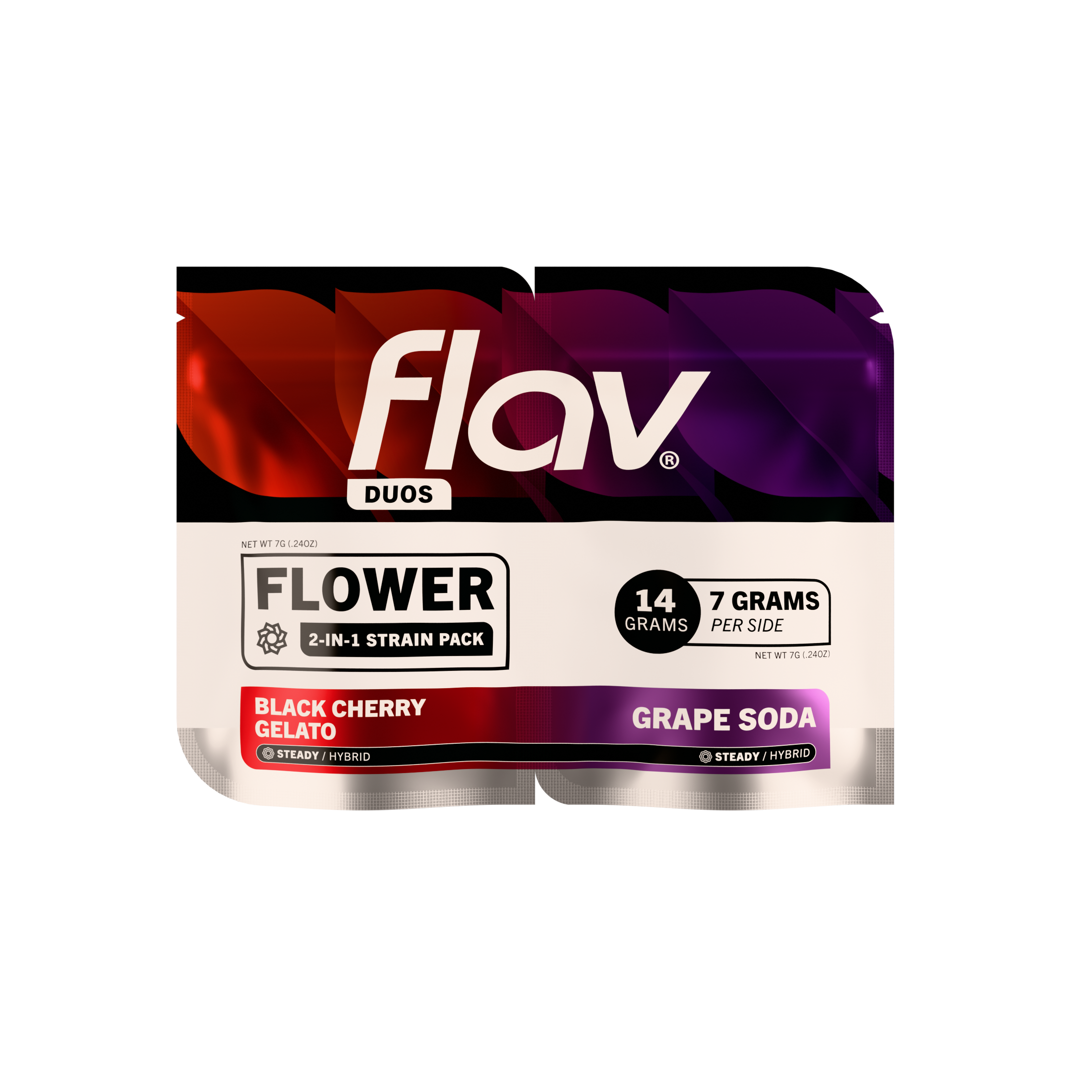 Photograph of product: Black Cherry Gelato (H) & Grape Soda (I) - Duo Flower - 14g
