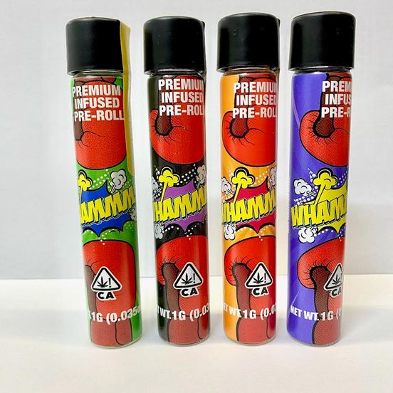 Photograph of product: D. Whammm! 1g Infused Pre Roll - Banana OG - 