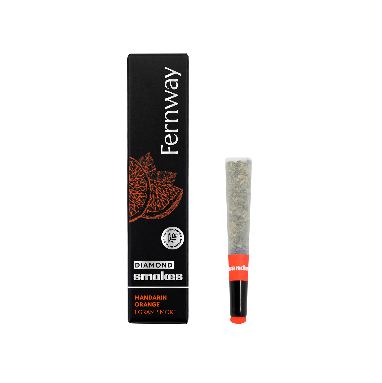 Photograph of product: Fernway - Mandarin Orange - 1g Diamond Joint -  Oui'd - 1g