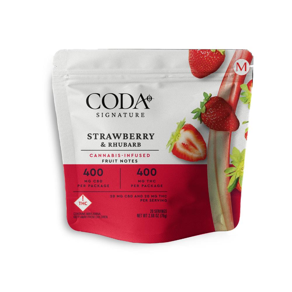 Photograph of product: Strawberry & Rhubarb 1:1 CBD:TH-oui Gummies 100mg