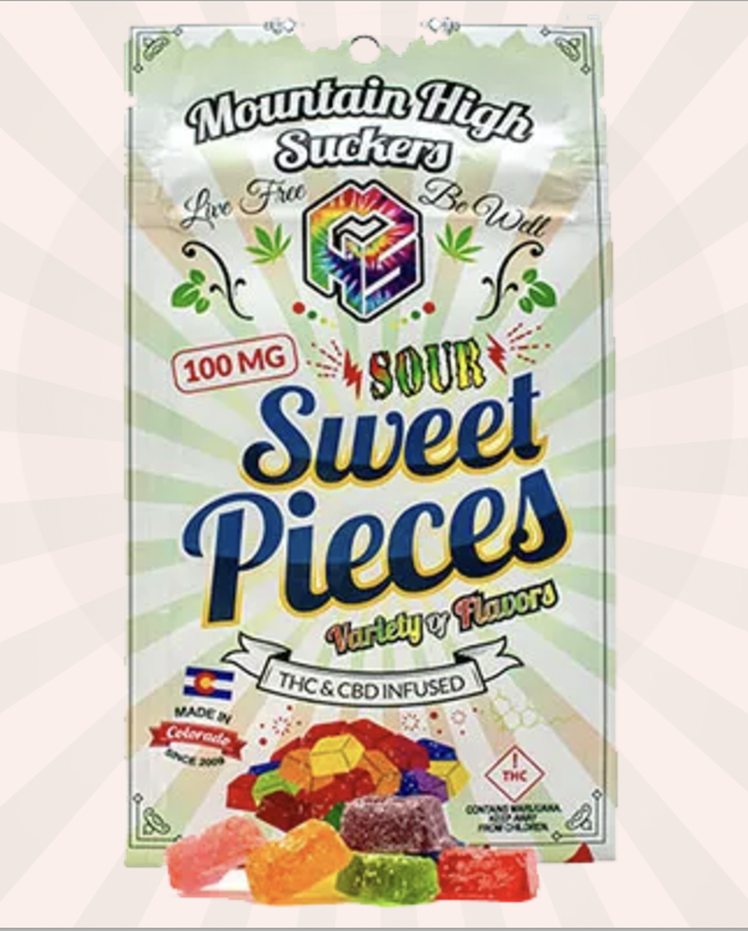 Photograph of product: MHS- Sour Sweet Pieces - 100mg