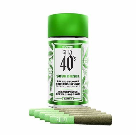Photograph of product: Sour Diesel Mini Infused Preroll 5pk 2.5g