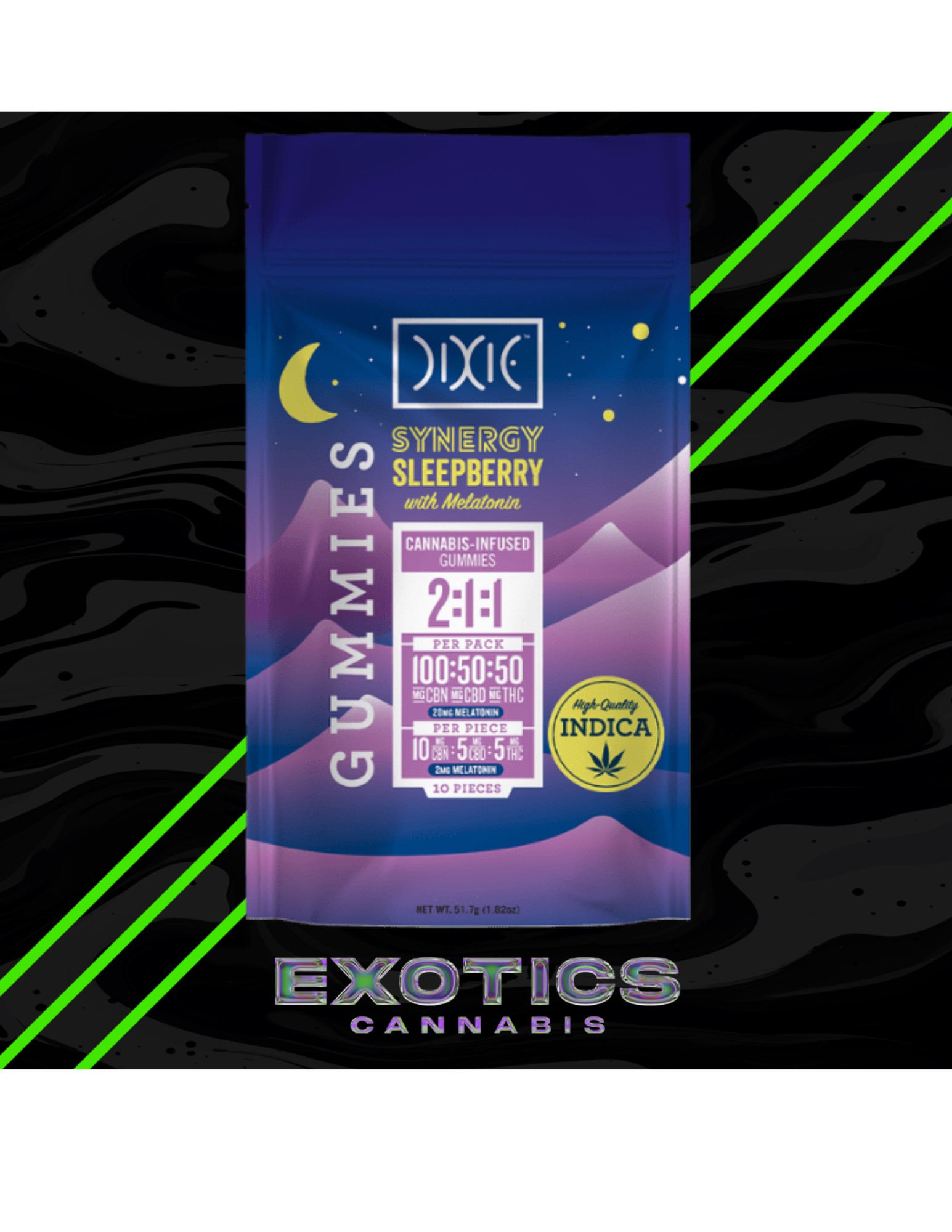 Photograph of product: Sleepberry | Synergy | Gummies 100mg Cbn : 50mg Cbd : 50mg Thc