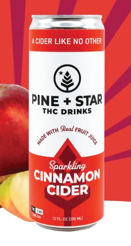 Photograph of product: Pine + Star Cinnamon Cider Infused Beverage 5mg