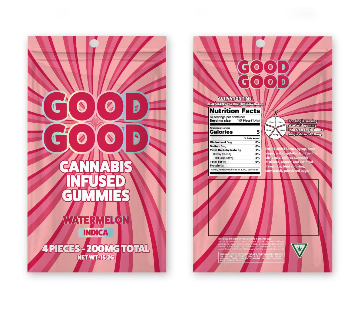 Photograph of product: Good Good - Watermelon - 200mg Gummies
