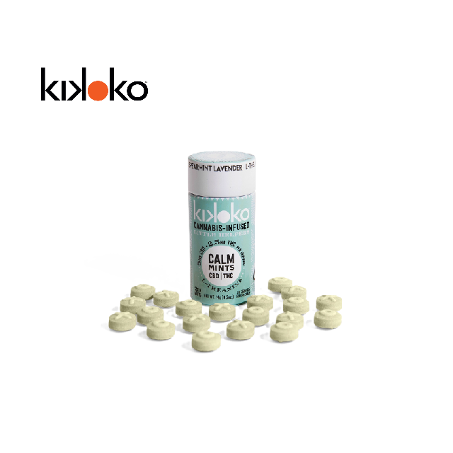 Photograph of Product: CALM LITTLE HELPERS 100MG 2:1 CBD/THC 50MG THC 20 PACK MINTS
