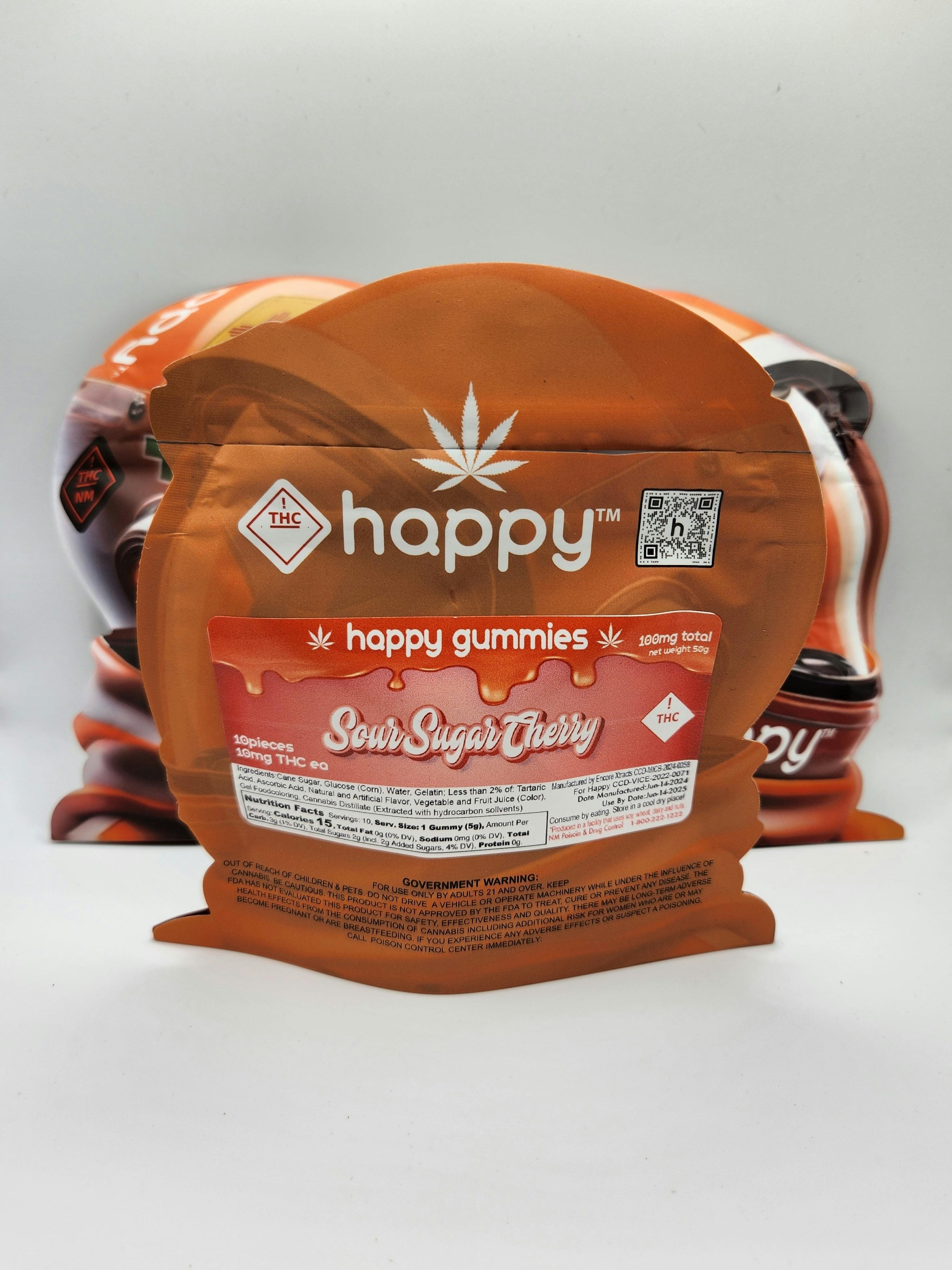 Photograph of product: 100mg Happy Gummies - Sugar Cherry