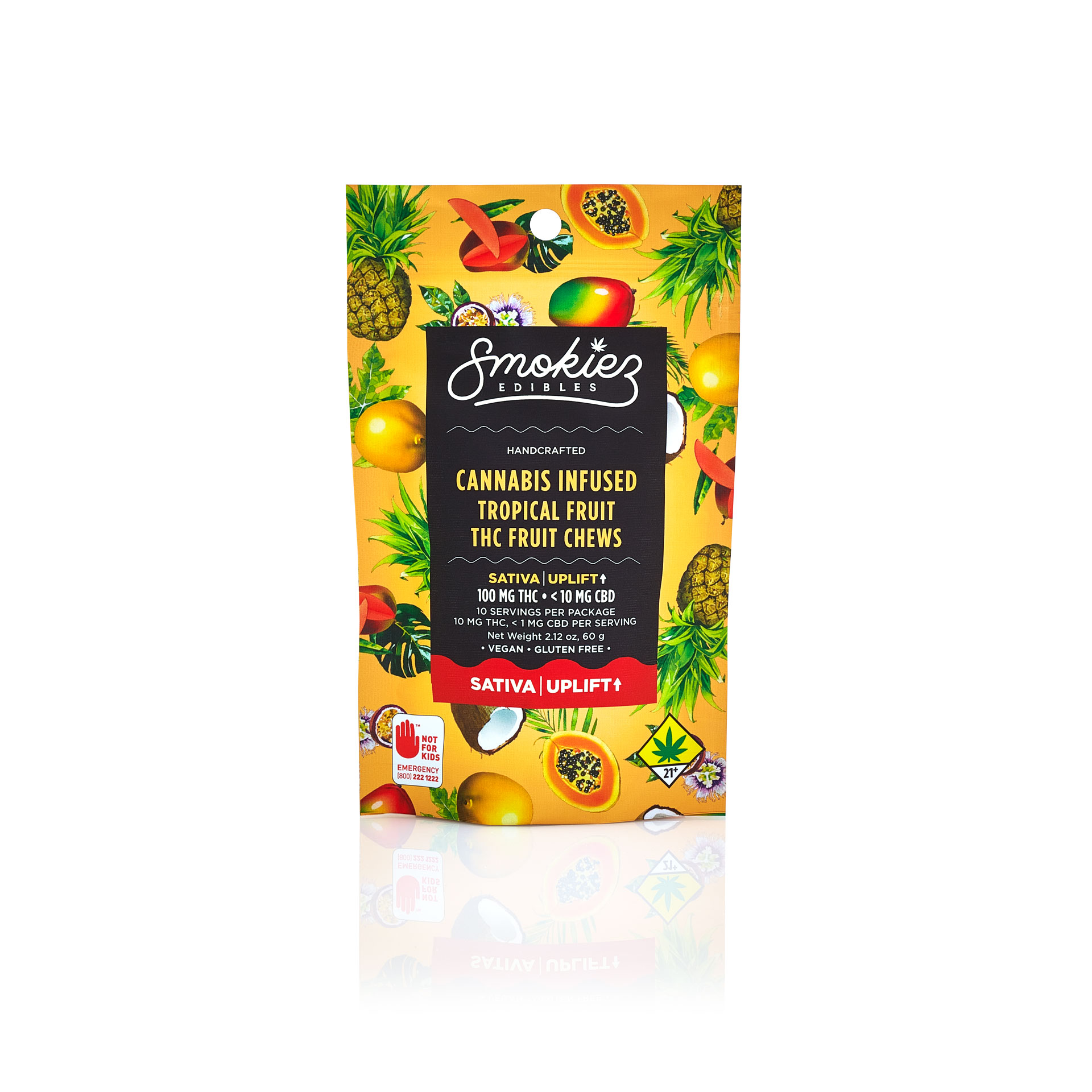 Photograph of product: Tropical Fruit Chews | Oui'd | 100mg
