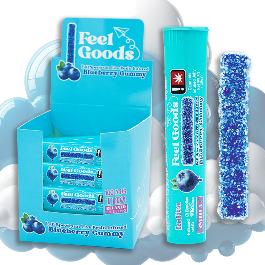 Photograph of Product: Blueberry 100mg Gummy Straw (INDICA) (Feel Goods)