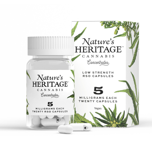 Photograph of product: RSO Capsules 5mg Each 100mg Total