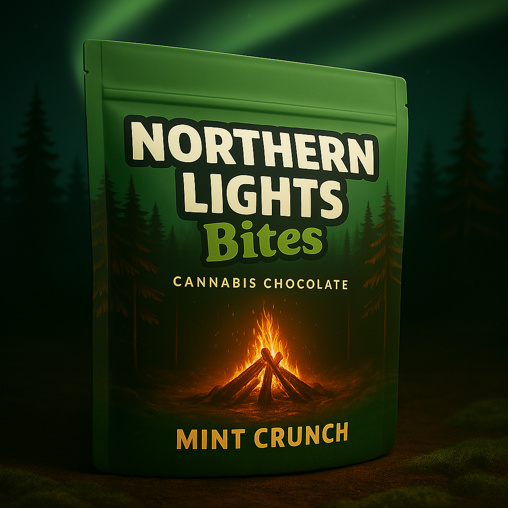 Photograph of product: Mint Crunch Chocolate Bites | Northern Lights FX | 200mg