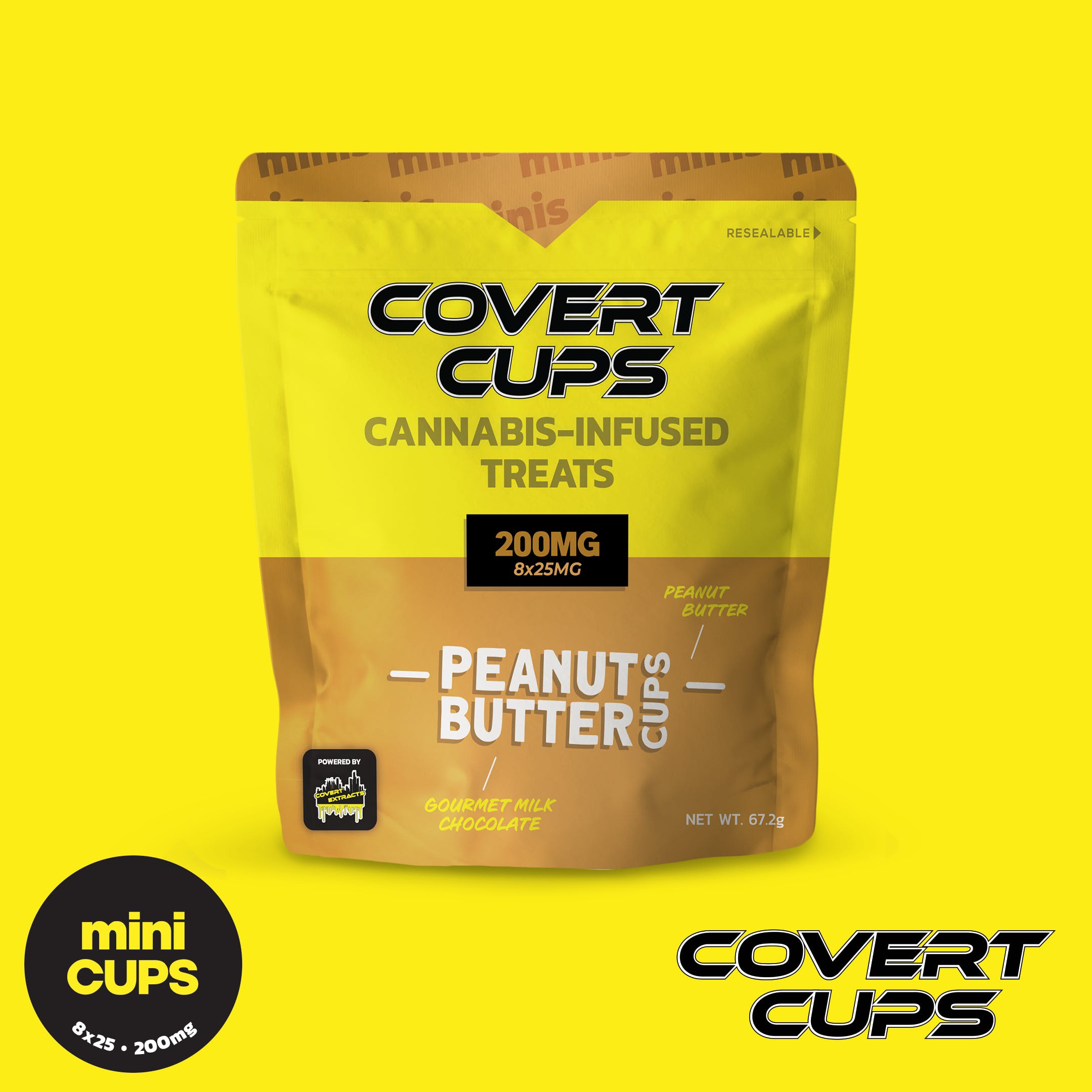 Photograph of product: Covert Cups | 200mg Rosin Chocolate Treats | Peanut Butter