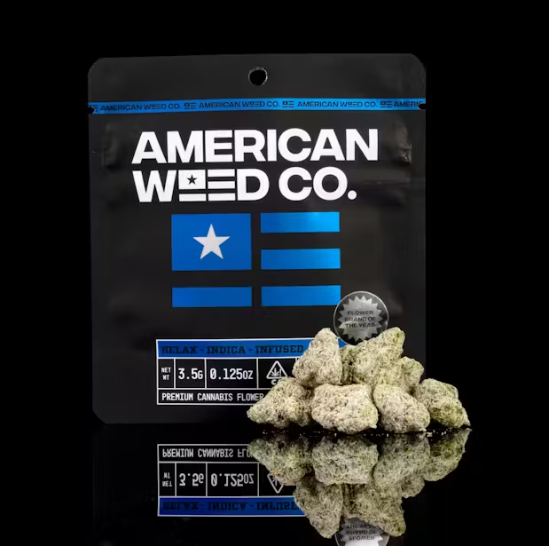 Photograph of product: American Weed Co. | Apple Kush | Diamond Infused Flower | 1/8oz - 3.5g