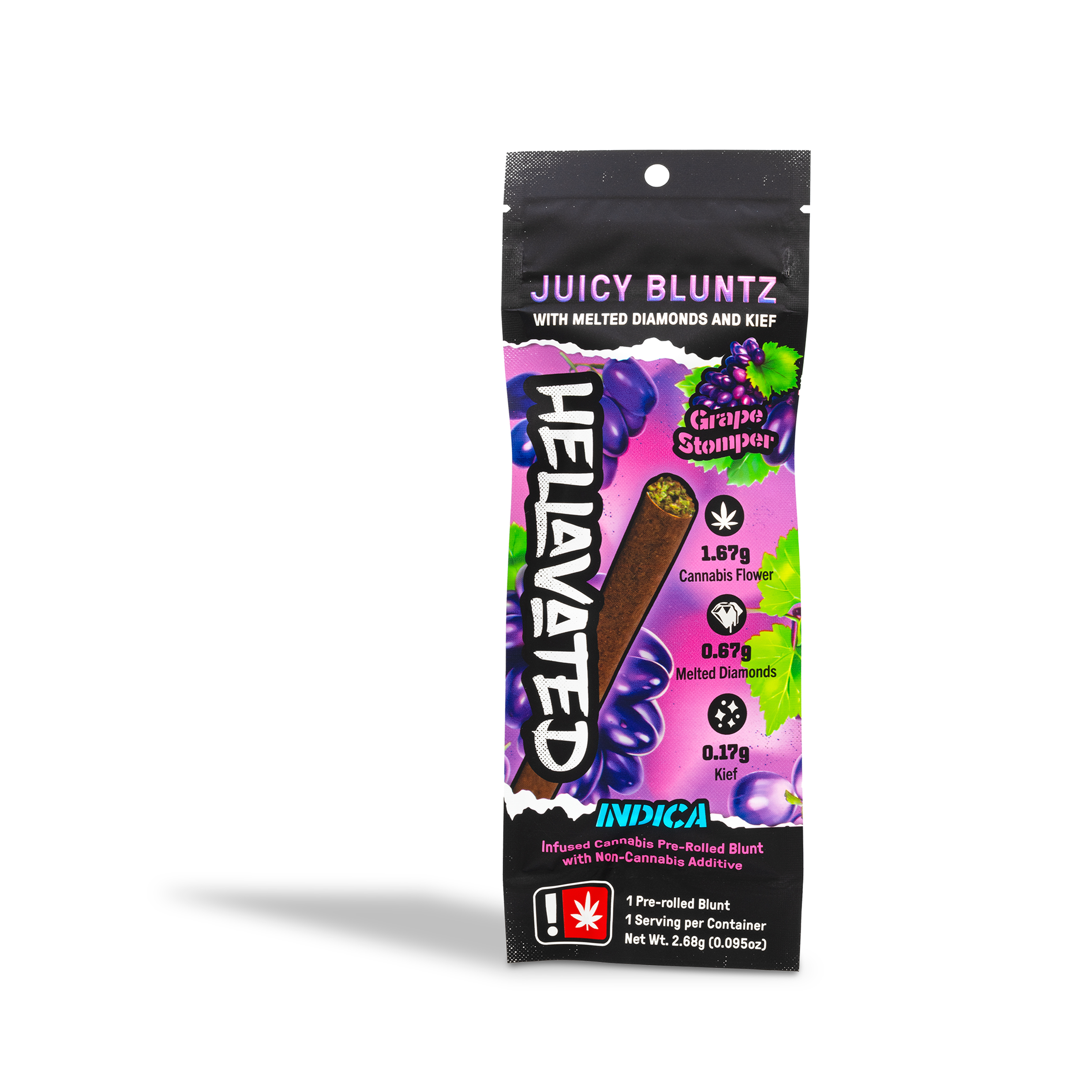 Photograph of product: Hellavated - Grape Stomper Infused + Flavored Blunt - 2.51g