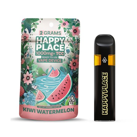 Photograph of product: Happy Place AIO Vape Kiwi Watermelon 2g - 