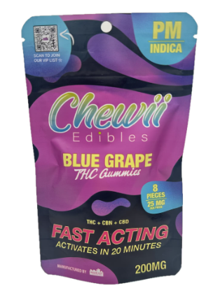 Photograph of product: Chewii 200mg Gummies - Blue Grape