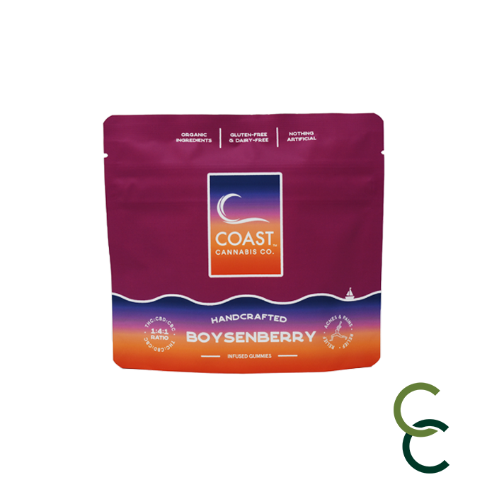 Photograph of product: Boysenberry Gummies - 1:4:1 (TH-oui:CBD:CBC)
