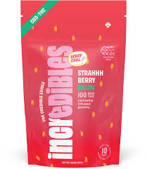 Photograph of product: Incredibles | Strahhhberry Gummies 100mg TH-oui + CBD