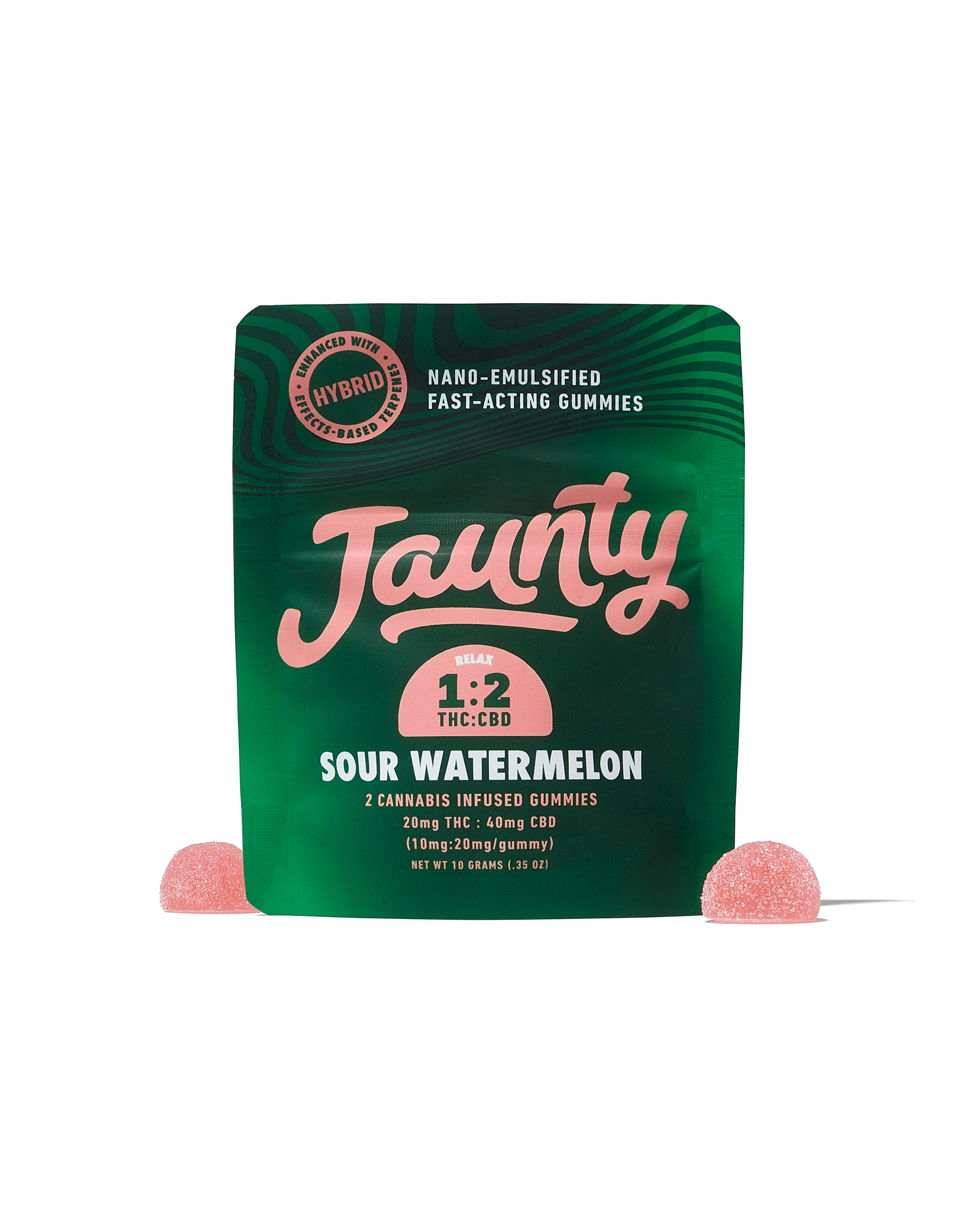 Photograph of Product: Jaunty | Sour Watermelon | 2:1 | CBD:THC | 20mg | 2pk