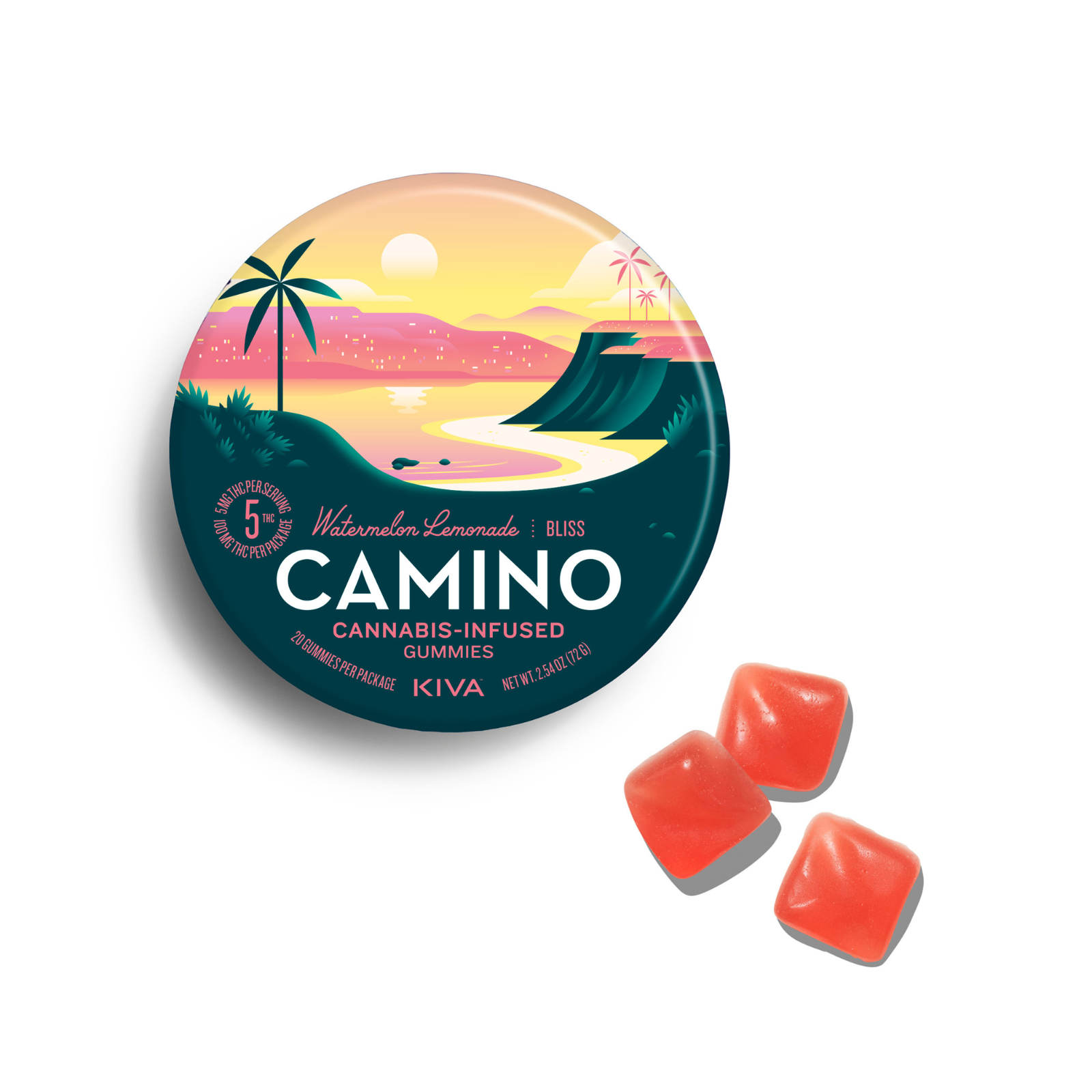 Photograph of product: 100mg 20pk Gummies | Watermelon Lemonade | Camino