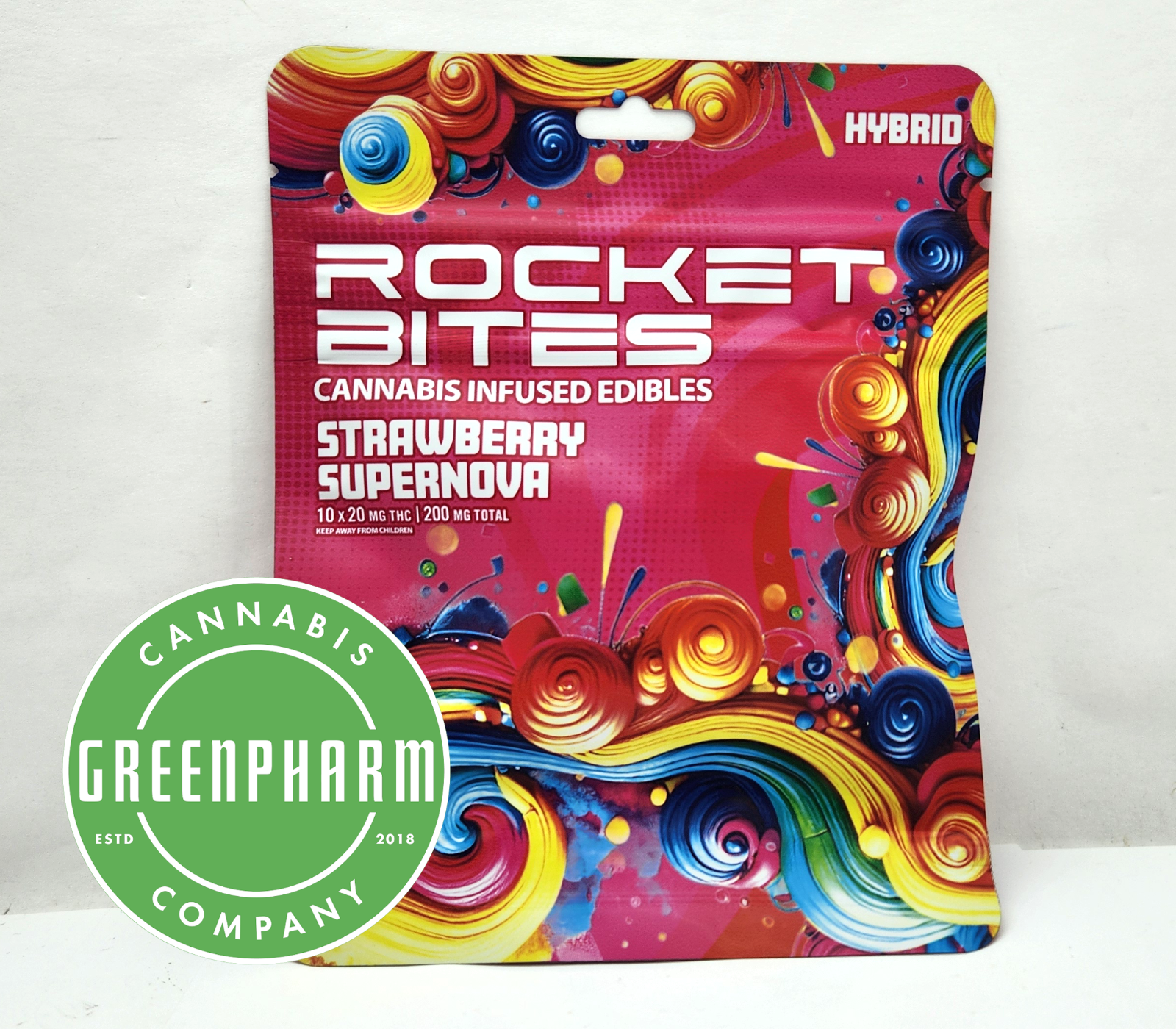 Photograph of product: Edible | Rocket Bites | Strawberry Supernova Gummies | 200mg