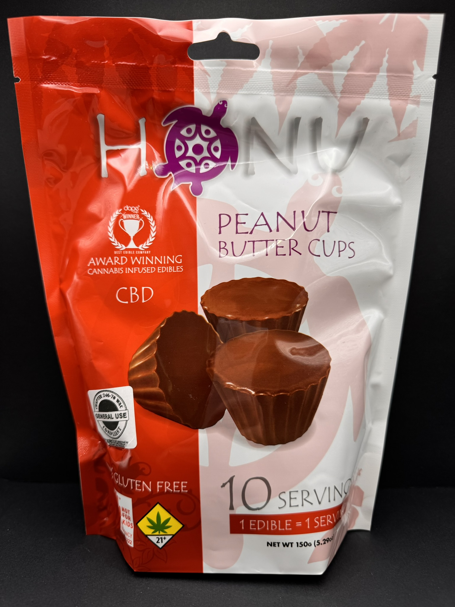 Photograph of product: DOH Honu - Peanut Butter Cup CBD 10pk (5.29oz)