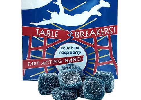 Photograph of product: Snobby Dankins | Table Breakers Blue Razz | Gummies | 10-pack | 100mg