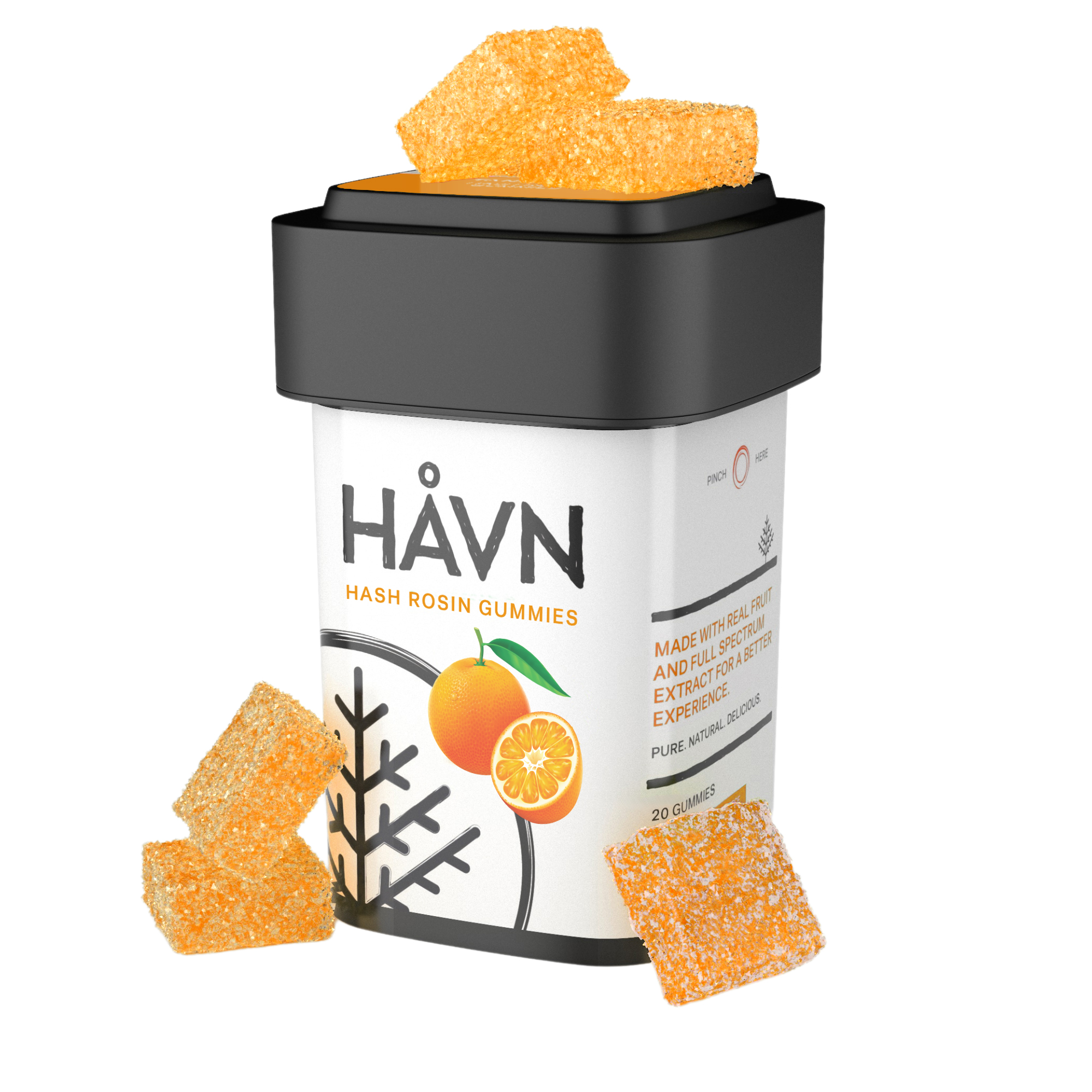 Photograph of product: Tangerine au chocolat Rosin Gummies | 100mg | 20pk