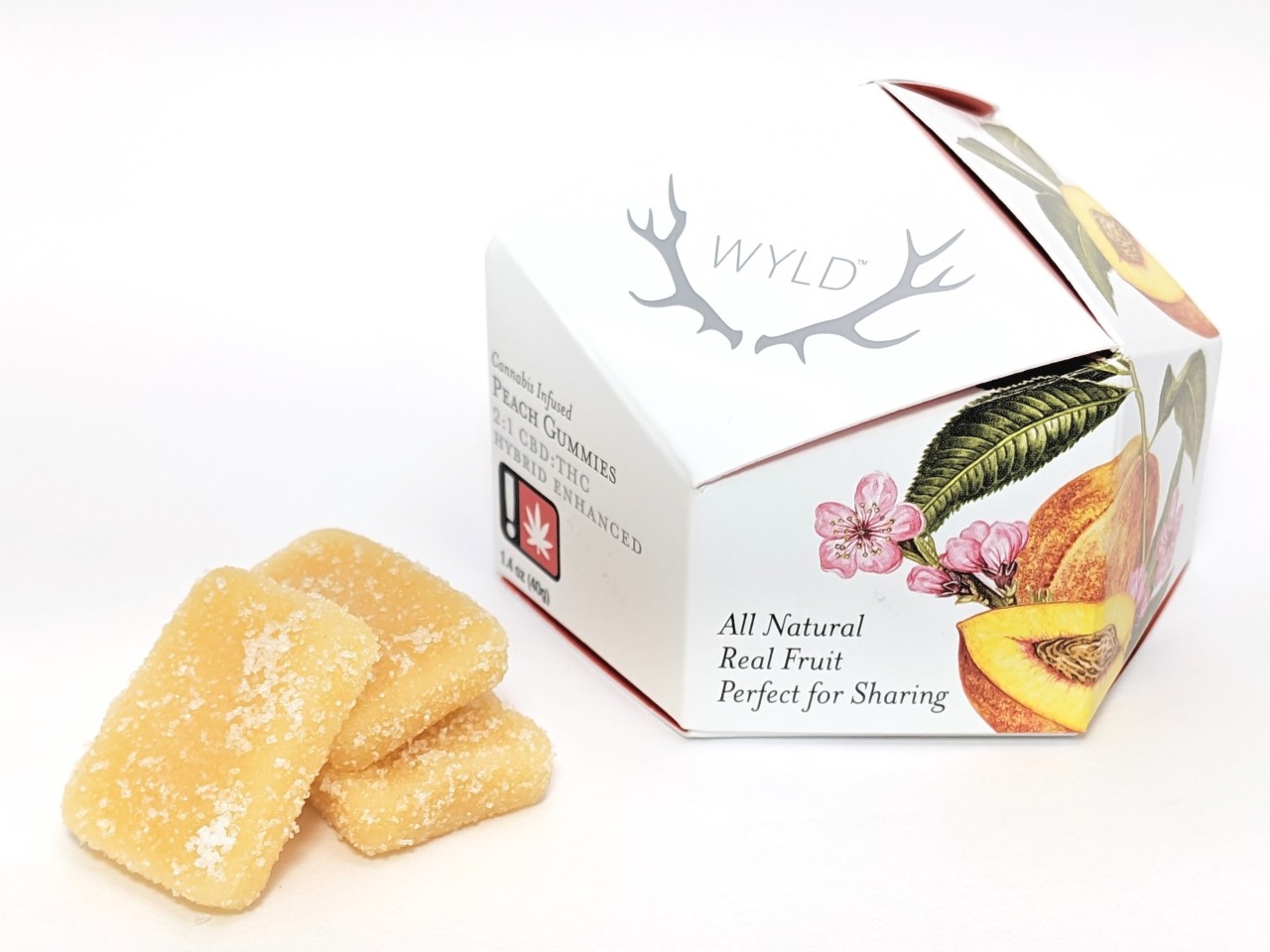 Photograph of product: Gummies | Peach | 2:1 CBD:TH-oui | 10 x 10mg