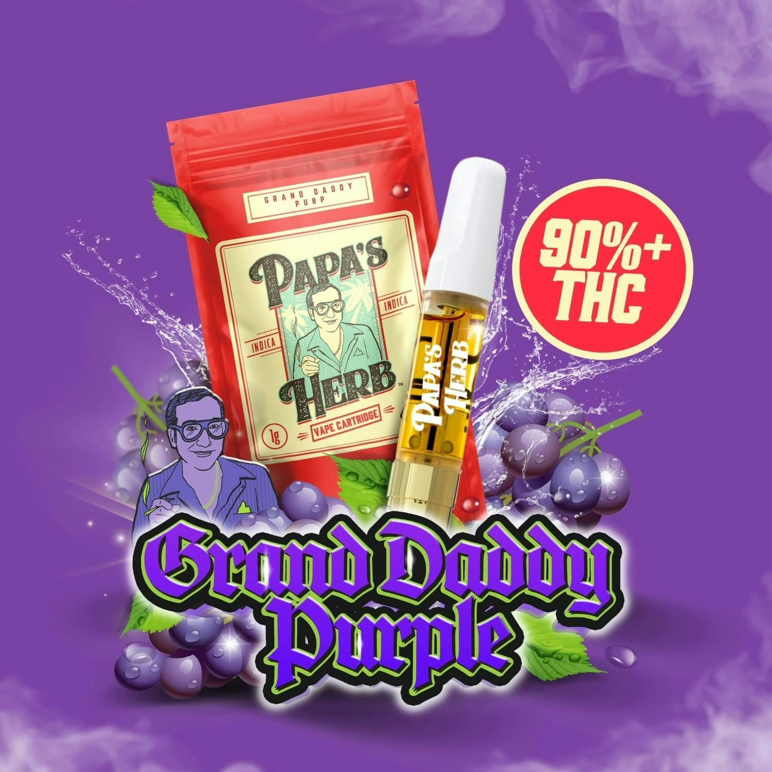Photograph of product: PAPA'S HERB Granddaddy Purple Cartridge - 1g