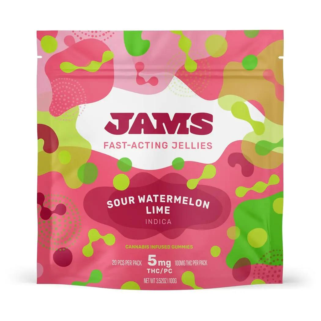Photograph of Product: JAMS | Sour Watermelon Lime | Jellies (20pc) | 94mg
