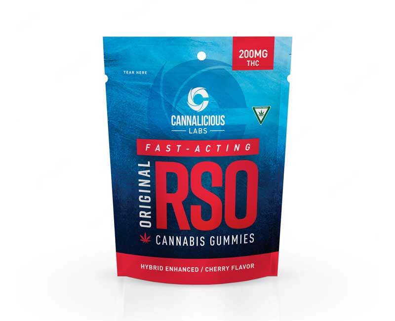 Photograph of product: Cannalicious 200mg Gummies RSO Cherry