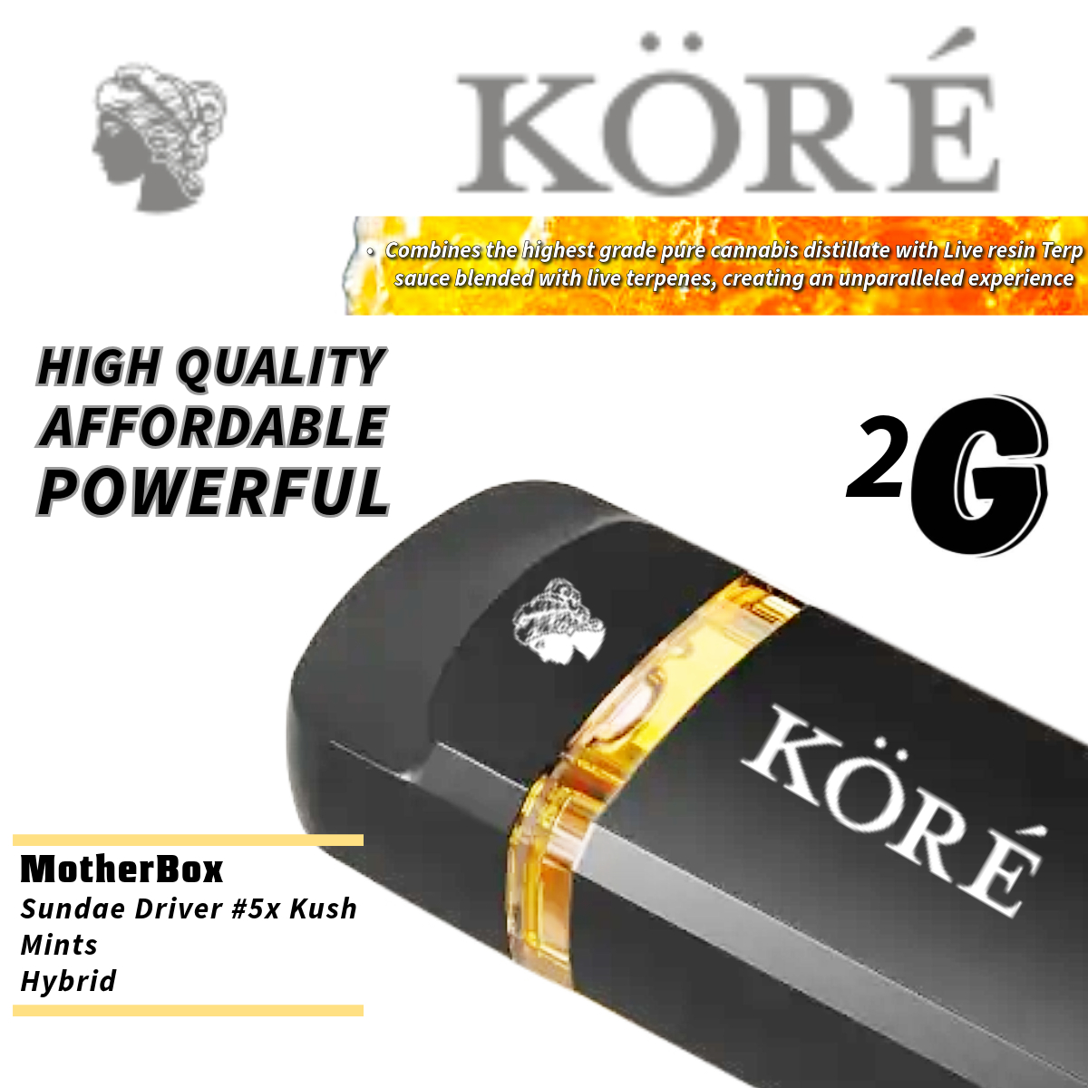 Photograph of product: Kore | Disposable | Motherbox | 2g