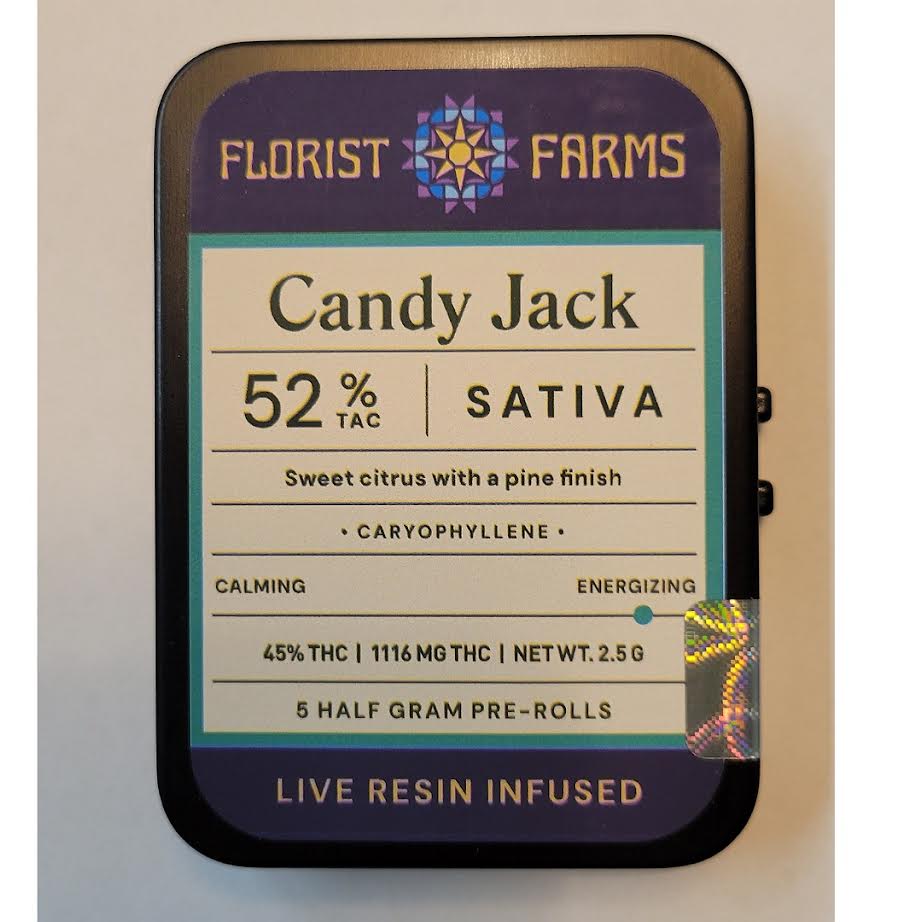 Photograph of product: Florist Farms - Candy Jack Infused Preroll 5pk - 2.5g