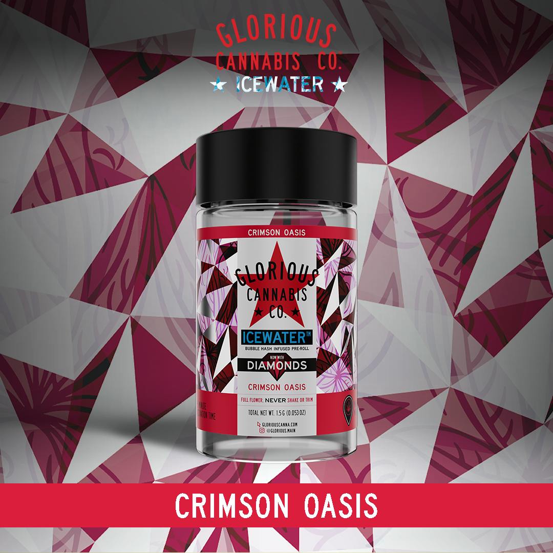 Photograph of product: Glorious Ice Water and Diamond Infused .5g/3pk Crimson Oasis