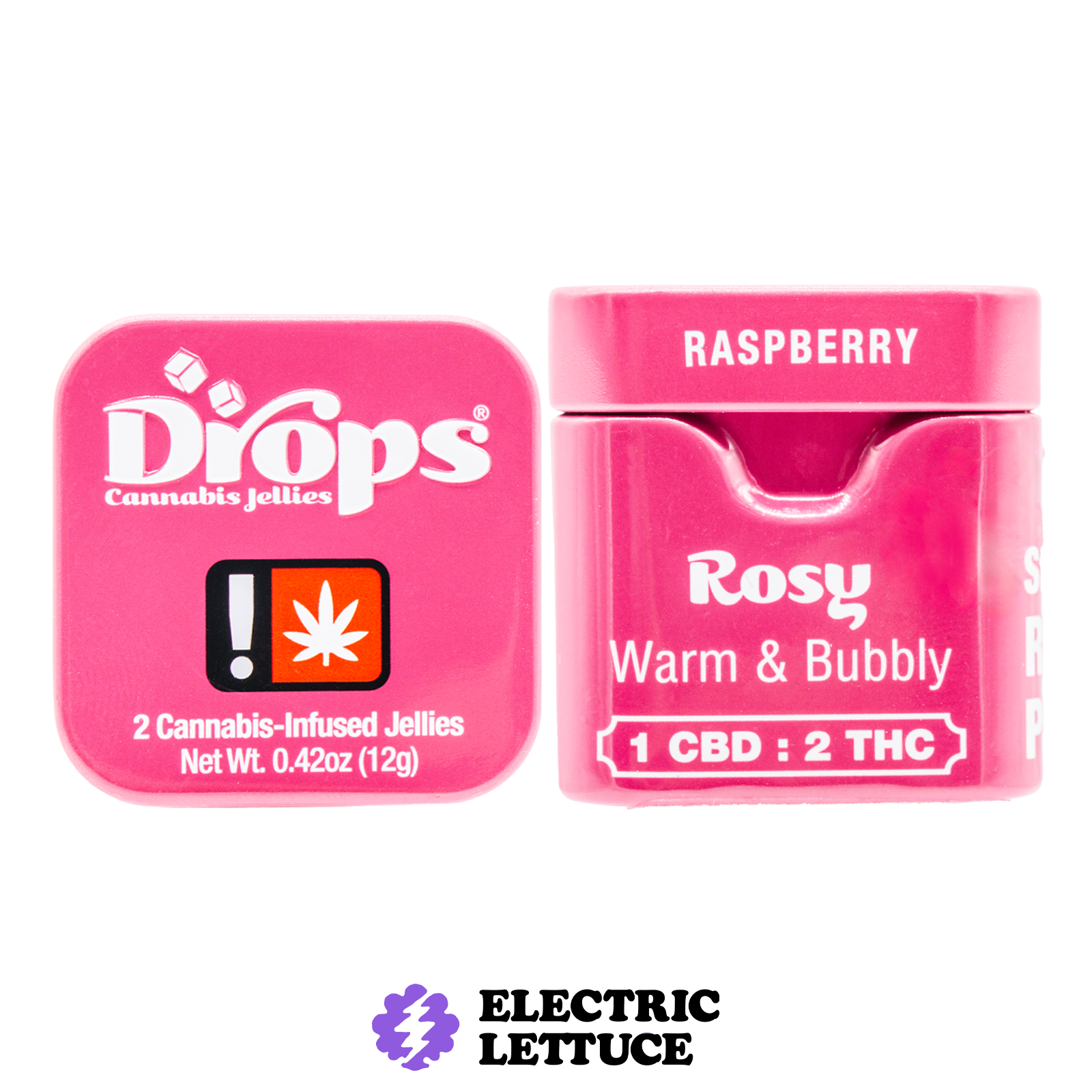 Photograph of product: Drops Raspberry CBD 1:2 Gummy Single 100mg