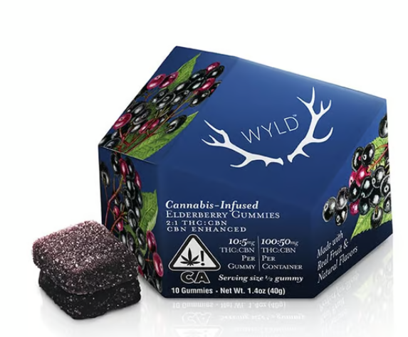Photograph of product: WYLD | Elderberry Oui'd Enhanced Gummies TH-oui:CBN | 100mg