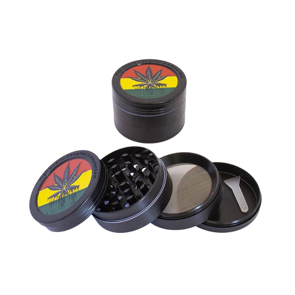 Photograph of product: Leaf Design black Metal Grinder | GRD4542