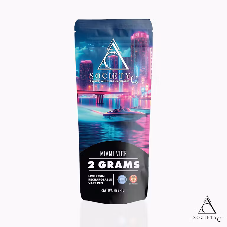 Photograph of product: Miami Vice Live Resin Disposable Cartridge | Society C | 2g (2/$60)