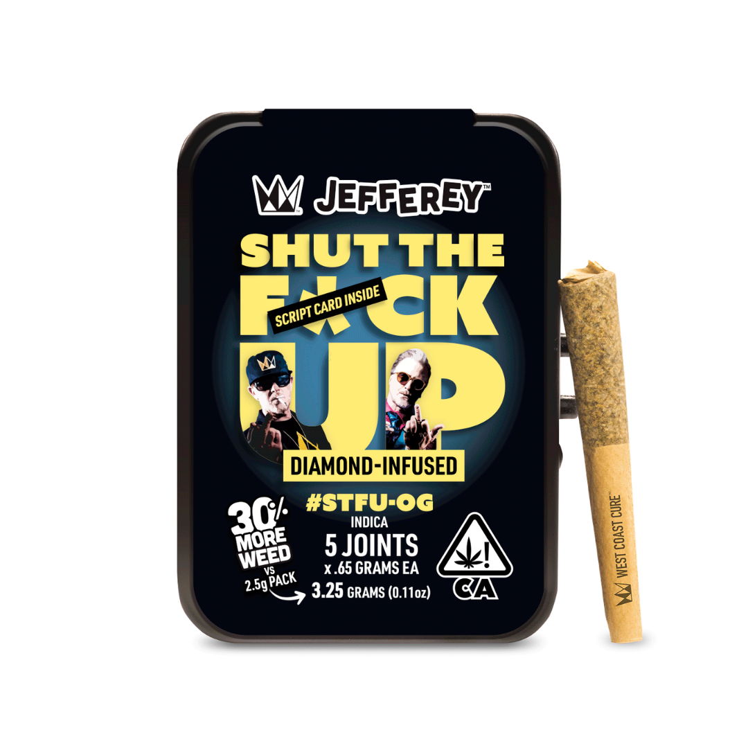 Photograph of product: West Coast Cure x Jefferey - STFU OG (Indica) 5pk Infused Preroll 3.25g