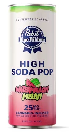 Photograph of product: PABST WATERMELON MELON HIGH SODA POP HYBRID 25MG