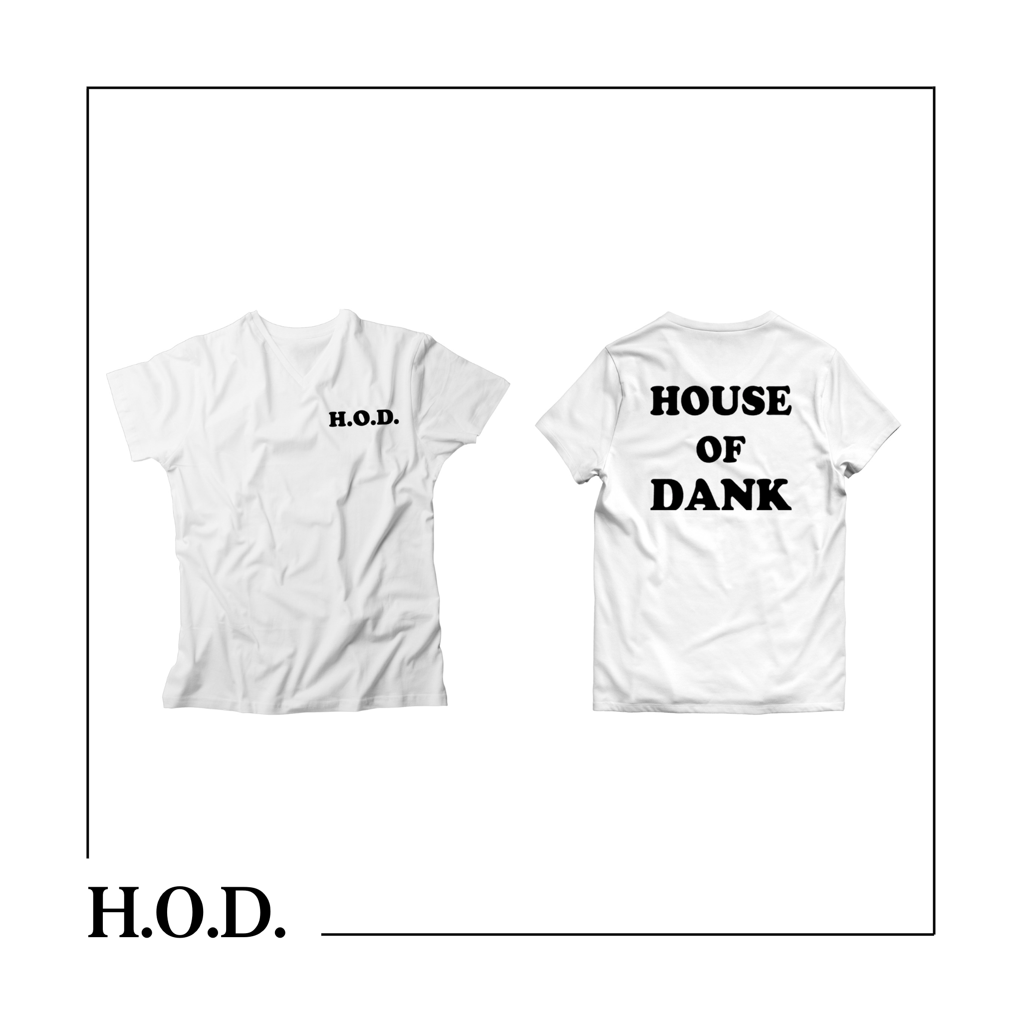 Photograph of product: H.O.D. White V-Neck Short Sleeve Tee XL