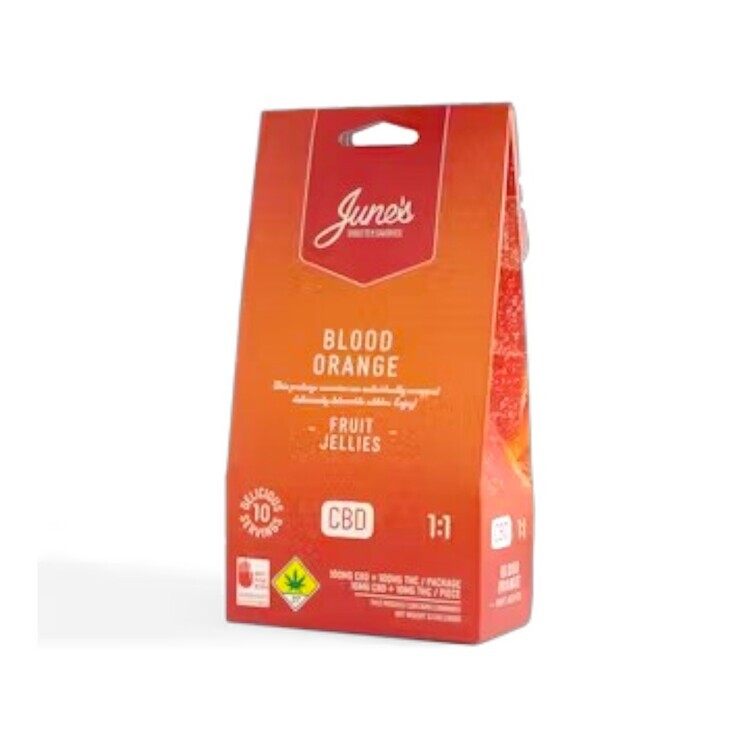 Photograph of product: Blood Orange 1:1 CBD Fruit Jellies (June's)