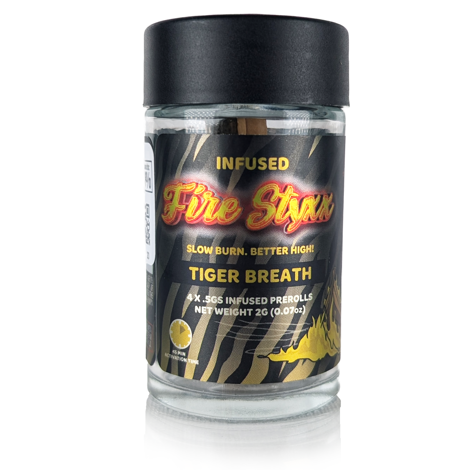Photograph of product: FIRE STYXX - TIGER BREATH - (4X.5G) INFUSED PRE-ROLLS