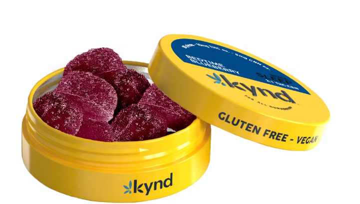 Photograph of product: KYND 2:1 Bedtime Blueberry Gummies 100mg 20pk (TH-oui:CBN)