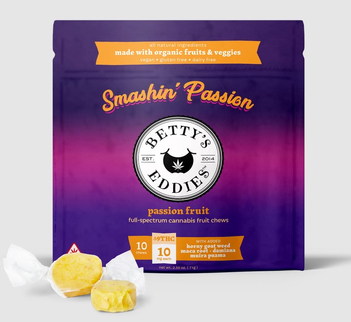 Photograph of product: Betty's Eddies - Passion Fruit Chews (10ct/10mg)