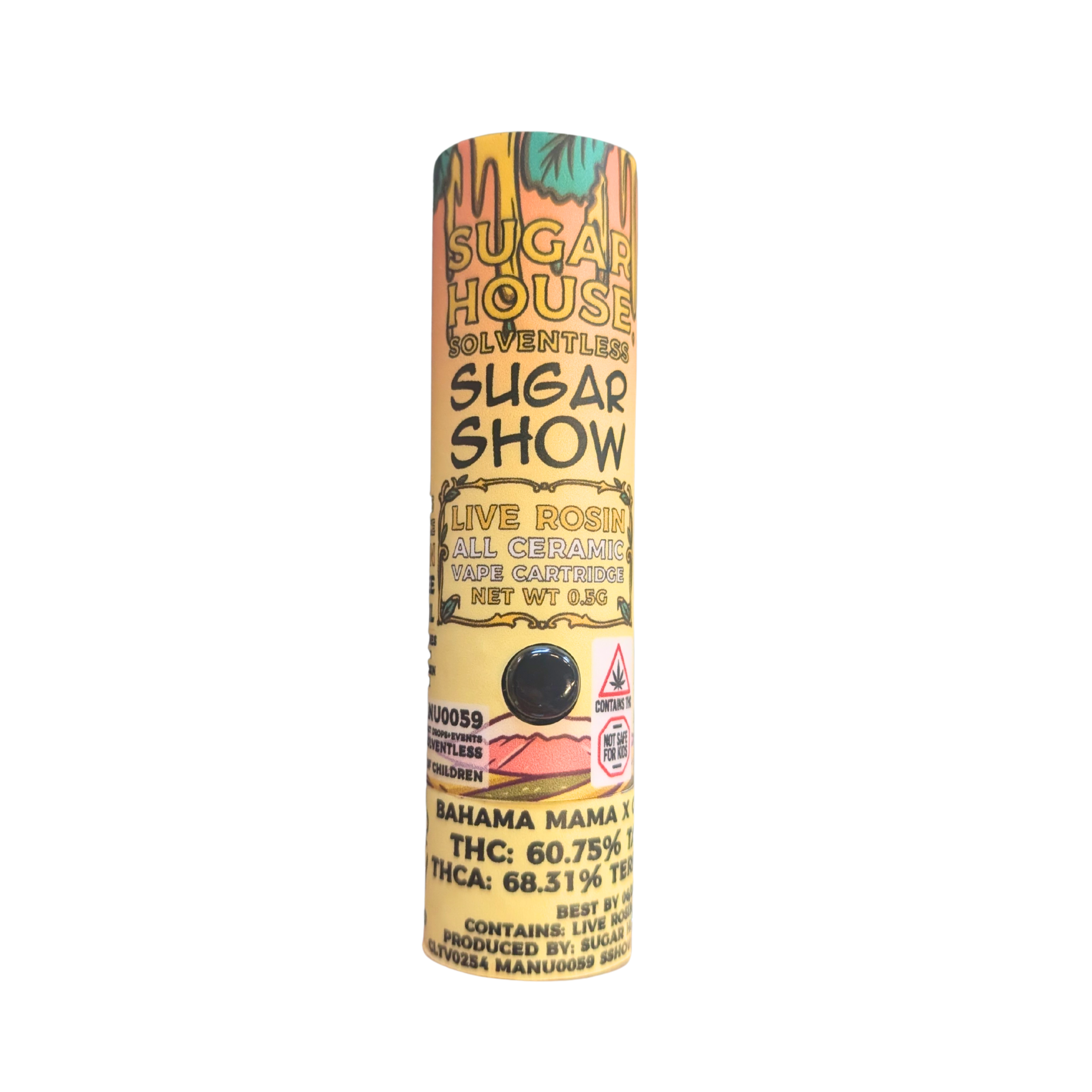 Photograph of product: Sugar Show Live Rosin Vape Cartridge, 0.5g