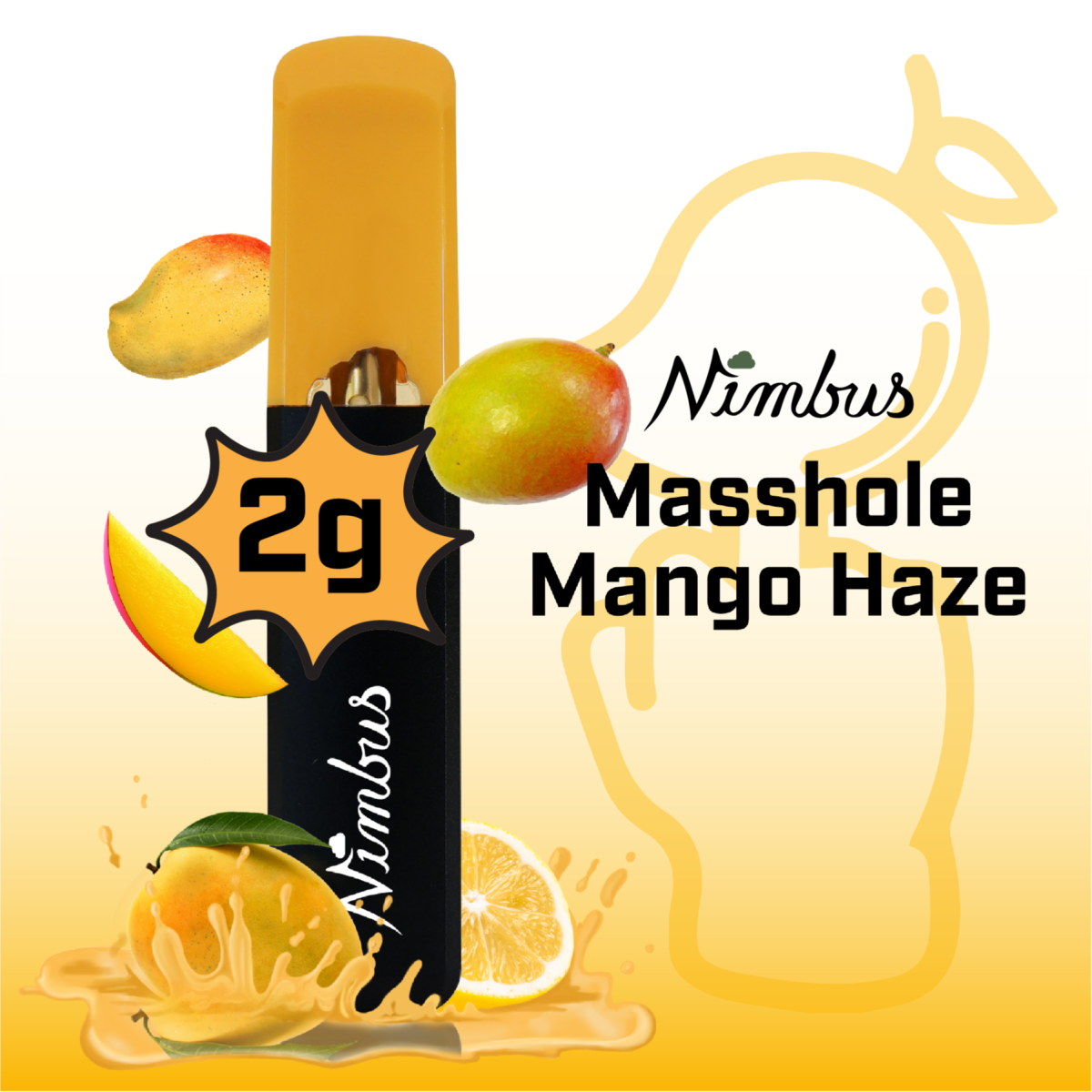 Photograph of product: Masshole Mango Haze | Disposable | 2g Cart