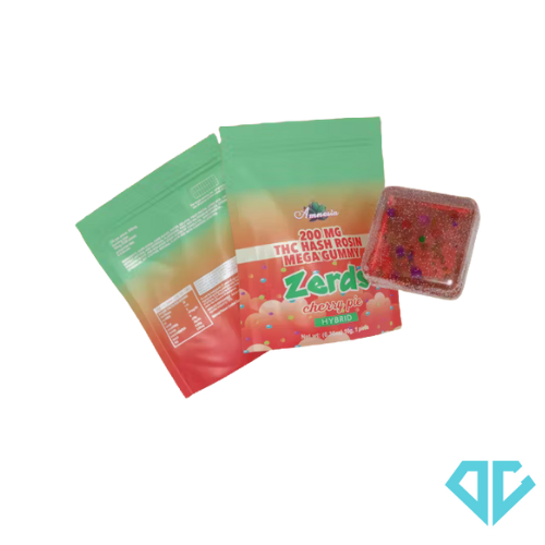 Photograph of product: Amnesia Zerdz Cherry Pie au chocolat Rosin Single Gummy 200mg