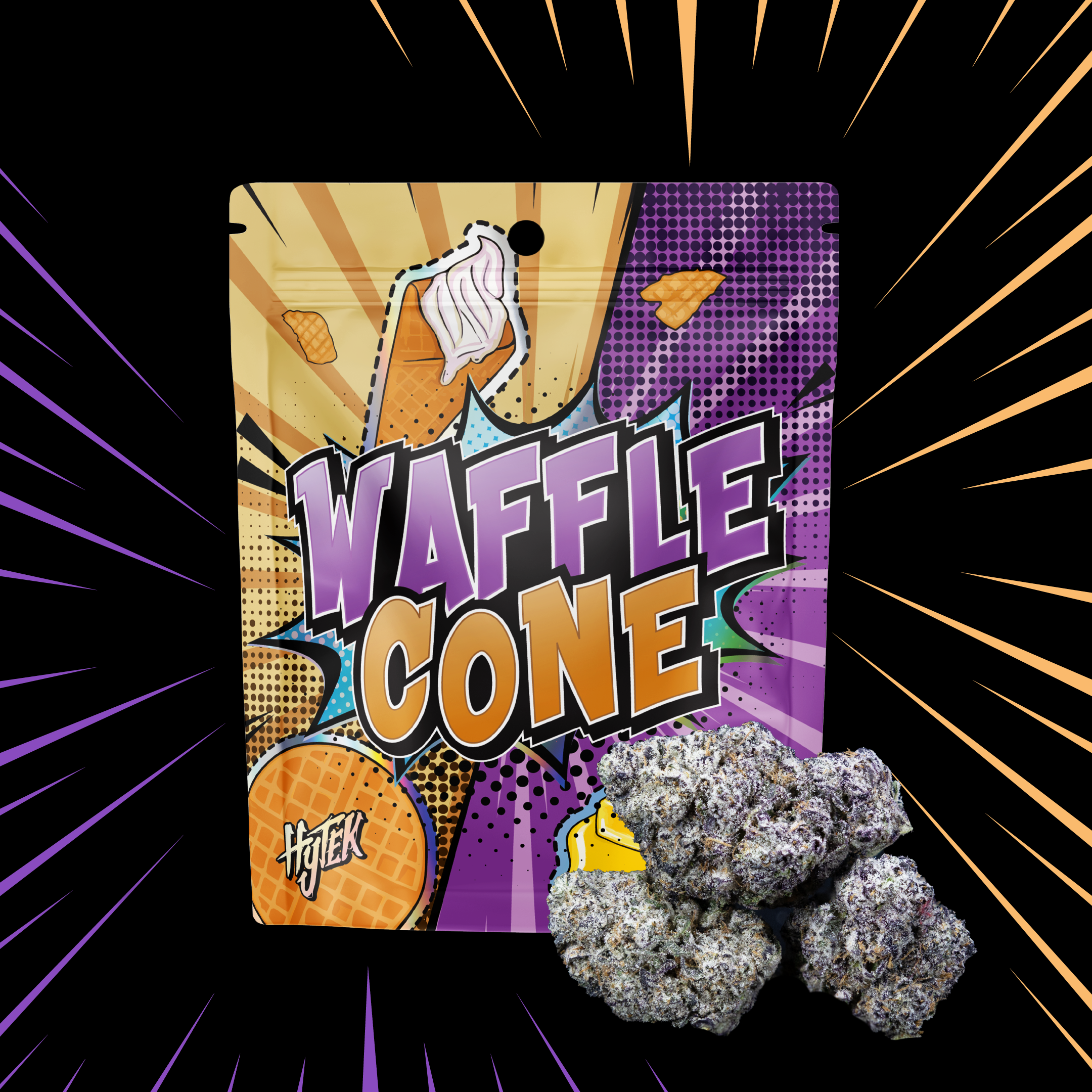 Photograph of product: HYTEK | WAFFLE CONE | 1/8th PRE-PACK | 3.5g
